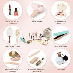Wooden Baby Toys Simulation Cosmetics Set Pretend Makeup Toys Girls Playing House Game Children Early Education Montessori Toys