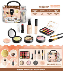 Girls Beauty Play Cosmetics Toy Set with Storage Box Tools for Kids Girl Gifts Children's Play House Simulation Makeup Toys