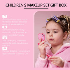 Girls Makeup Set for Children's Cosmetics Kit Princess Makeup Gift Box Lipstick Eyeshadow Blush Safe Non-Toxic Kids Beauty Toys
