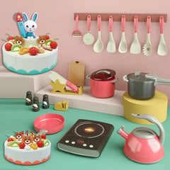 high Quality Christmas gifts for Girls Kids Kitchen Cooking Toy Set  Play Food With Pots Pans Cookware Play Role Playing Toys