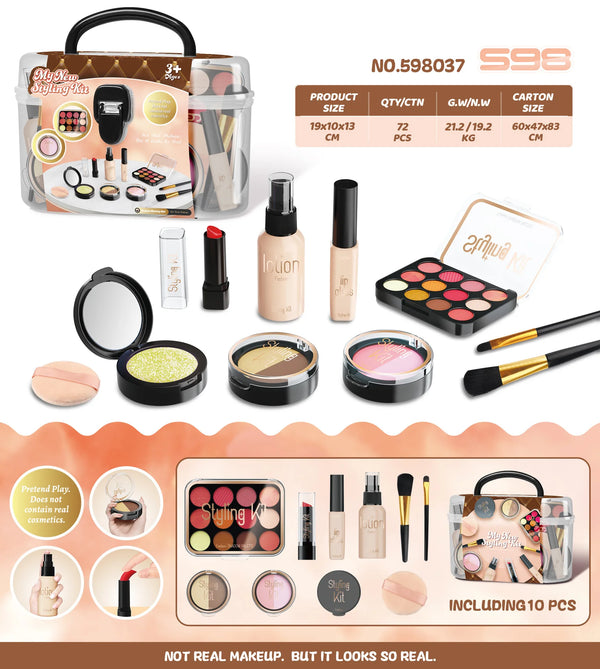 Girls Beauty Play Cosmetics Toy Set with Storage Box Tools for Kids Girl Gifts Children's Play House Simulation Makeup Toys