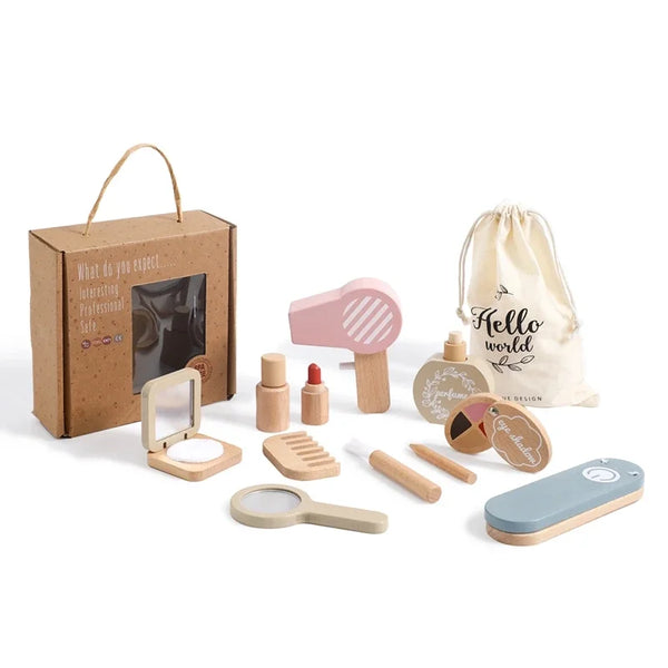 Wooden Baby Toys Simulation Cosmetics Set Pretend Makeup Toys Girls Playing House Game Children Early Education Montessori Toys
