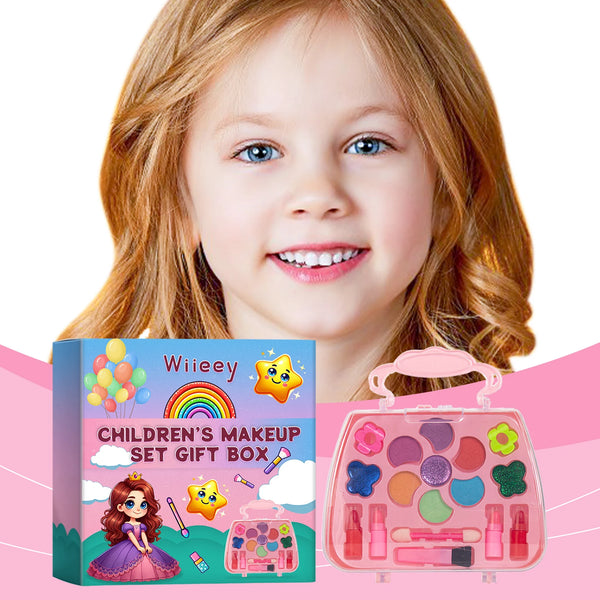 Girls Makeup Set for Children's Cosmetics Kit Princess Makeup Gift Box Lipstick Eyeshadow Blush Safe Non-Toxic Kids Beauty Toys