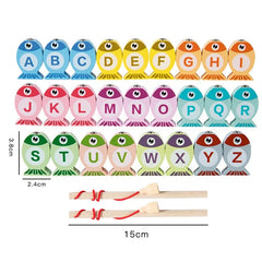 Kids Wooden Fishing Game Toys Gifts Early Education Alphabet Numeric Cognitive Toys Children Interactive Games Toys for Gifts