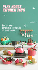 high Quality Christmas gifts for Girls Kids Kitchen Cooking Toy Set  Play Food With Pots Pans Cookware Play Role Playing Toys