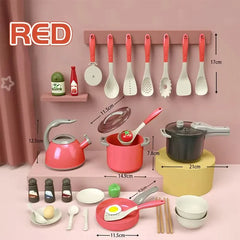 high Quality Christmas gifts for Girls Kids Kitchen Cooking Toy Set  Play Food With Pots Pans Cookware Play Role Playing Toys