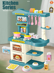 Kids Play Kitchen Accessories, Playset Toys Kitchen Foods Pans Milk Pots Breads Fork for Kid 3+ Boys and Girls
