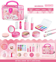 Girls Beauty Play Cosmetics Toy Set with Storage Box Tools for Kids Girl Gifts Children's Play House Simulation Makeup Toys