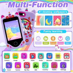 Kids Smart Phone for Girls Boys Kids Cell Phone Toys Dual Camera Music Player 17 Games Toddler Learning Phone For Birthday Gifts