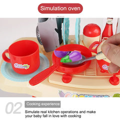 Kids Kitchen Playset,Pretend Food Kitchen Toys-Play Kitchen Accessories Cutting Food Toy, Pretend Play for Boys, Girls